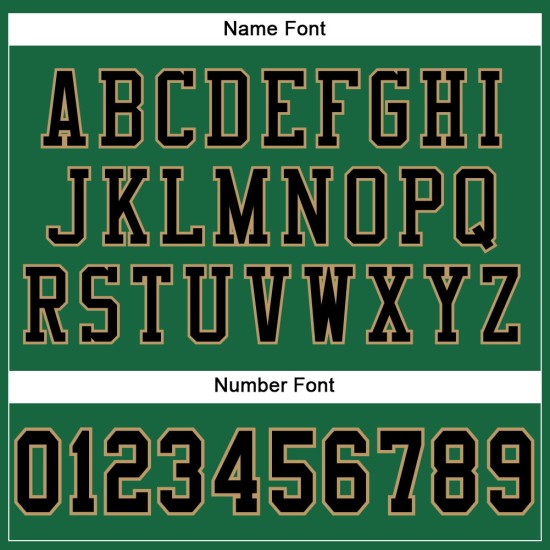 Maillot de football authentique personnalisé en maille vert Kelly, noir et vieil or