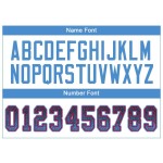 Maillot de football personnalisé bleu marine et rouge en maille Drift Fashion