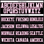 Maillot de football authentique personnalisé en maille noir, blanc et rose