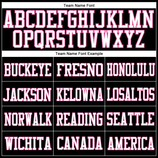 Maillot de football authentique personnalisé en maille noir, blanc et rose