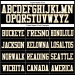 Maillot de football authentique personnalisé en maille noir, blanc et vieil or