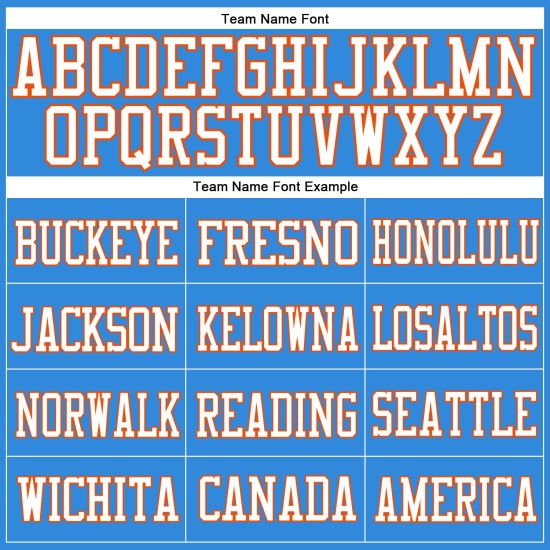 Maillot de football authentique personnalisé en maille bleu poudre, blanc et orange Maillot de football authentique personnalisé en maille bleu poudre, blanc et orange