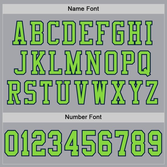 Maillot de football authentique personnalisé gris fluo vert-bleu marine