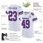 Maillot de football authentique personnalisé en maille blanc violet et vieil or Maillot de football authentique personnalisé en maille blanc violet et vieil or