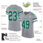 Maillot de football authentique personnalisé gris Kelly vert et blanc en maille Maillot de football authentique personnalisé gris Kelly vert et blanc en maille