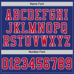 Maillot de football rétro authentique en maille rouge et blanc royal personnalisé