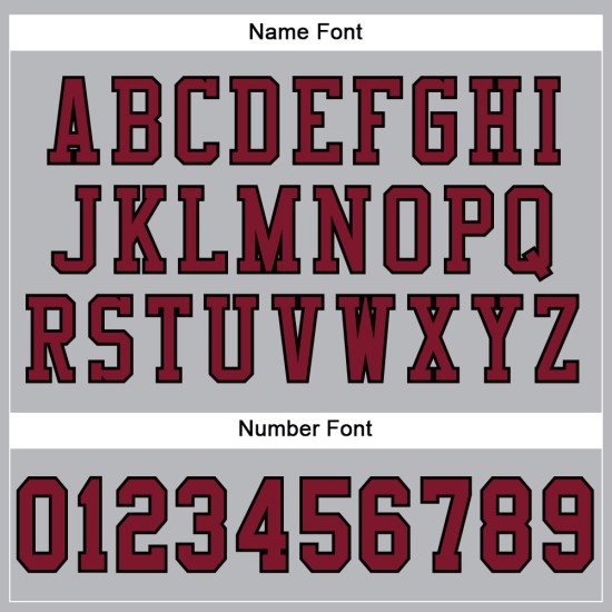 Maillot de football authentique personnalisé gris cramoisi-noir en maille