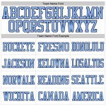 Maillot de football authentique personnalisé en maille blanc bleu clair et bleu marine