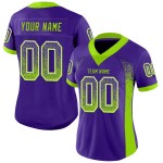 Maillot de football personnalisé en maille violet fluo vert et blanc