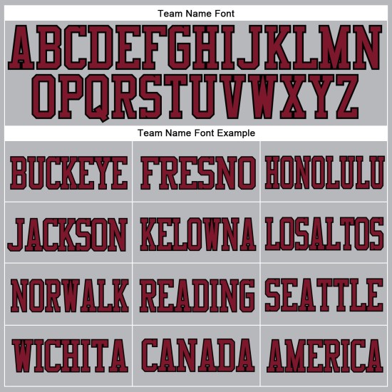 Maillot de football authentique personnalisé gris cramoisi-noir en maille