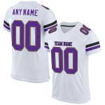 Maillot de football authentique personnalisé en maille blanc violet et vieil or Maillot de football authentique personnalisé en maille blanc violet et vieil or