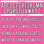 Maillot de football authentique personnalisé en maille rose, blanc et noir Maillot de football authentique personnalisé en maille rose, blanc et noir