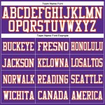 Maillot de football authentique personnalisé violet, blanc et orange