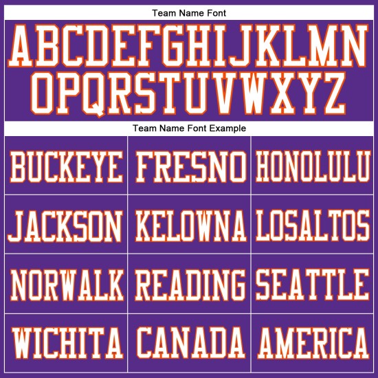 Maillot de football authentique personnalisé violet, blanc et orange